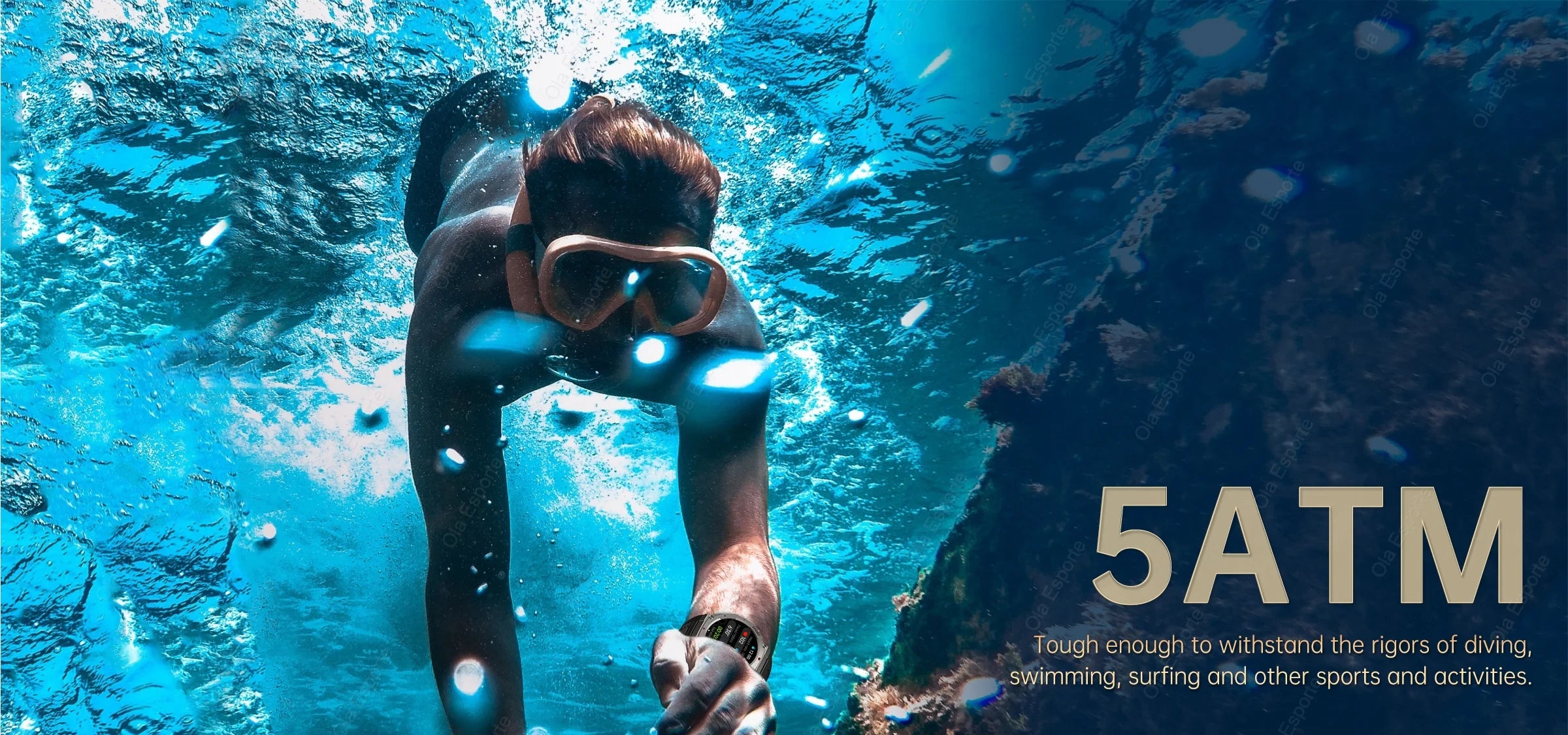 T-Rex 3 GPS Smartwatch – 10ATM Waterproof Military Sports Fitness Watch