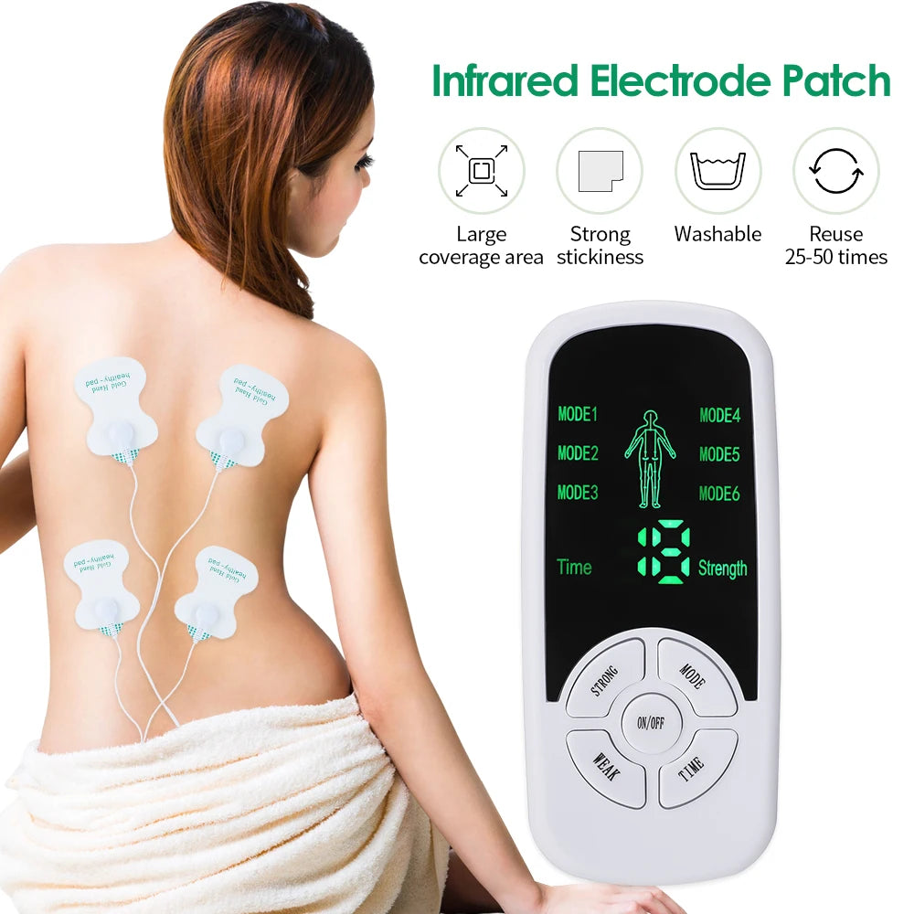 EMS TENS Muscle Stimulator – Physiotherapy Pulse Massager with 6 Modes