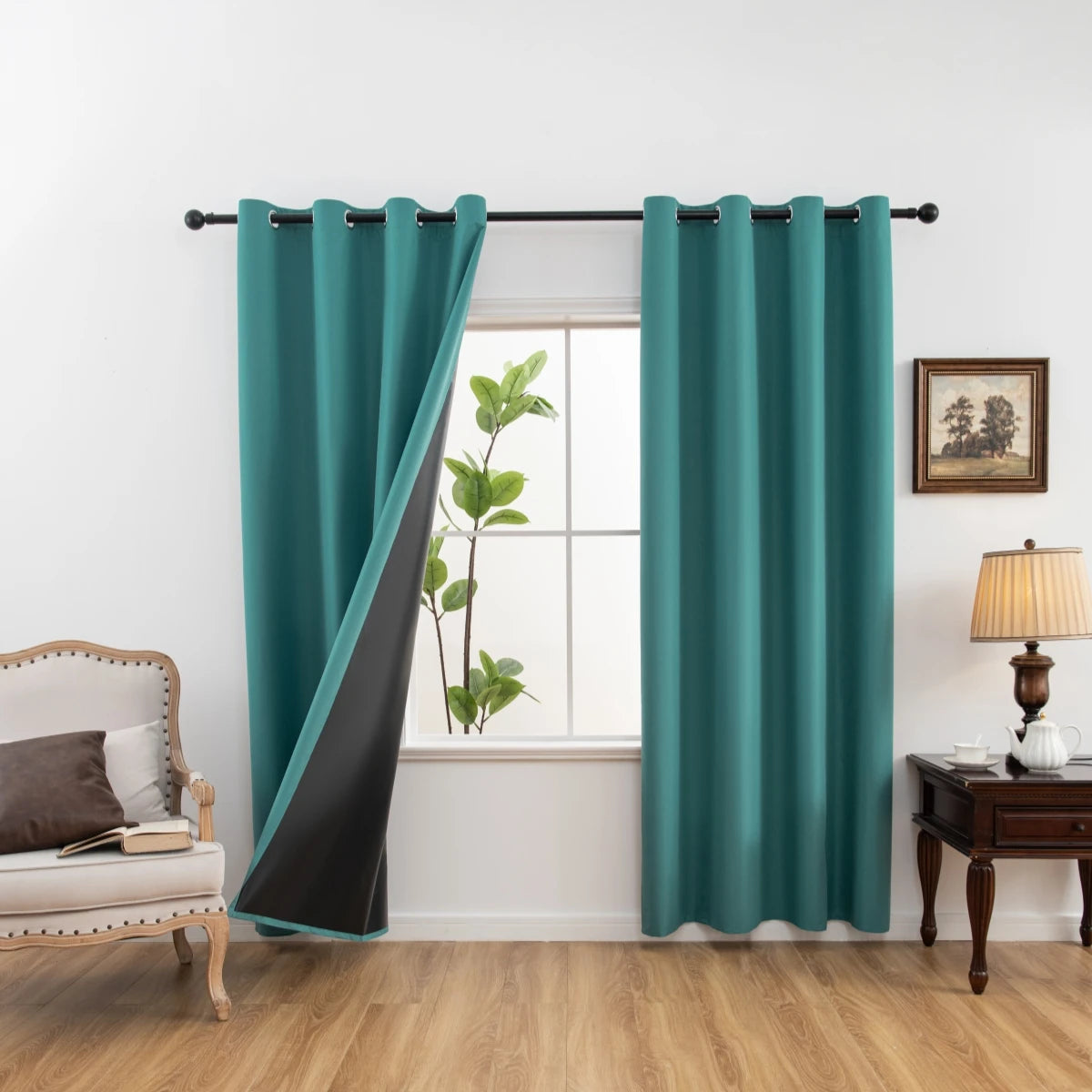 Solid Blackout Curtain with Grommets – Bedroom Privacy Drapes