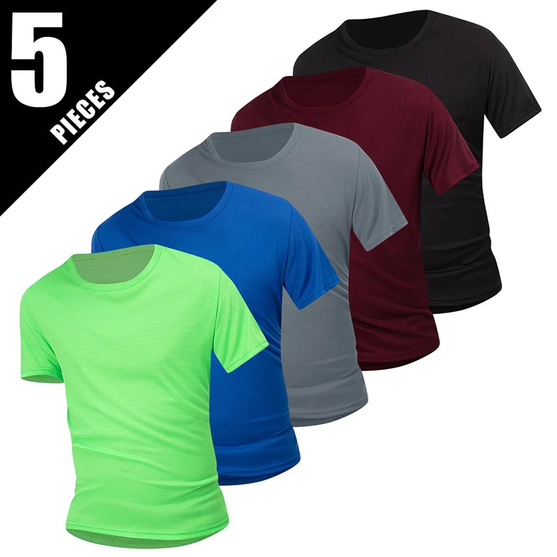 Men’s Waffle Sports Shirt – Short Sleeve Fitness & Training Top (1/5 Pcs)