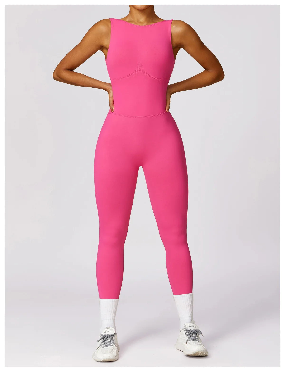 Women’s One-Piece Sporty Jumpsuit – Backless Yoga Suit with Leggings, Gym & Pilates Sportswear