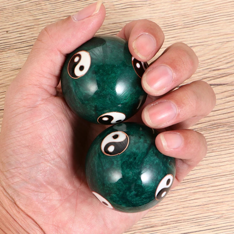 2Pcs Chinese Baoding Massage Balls – Spiky Acupressure Hand Therapy