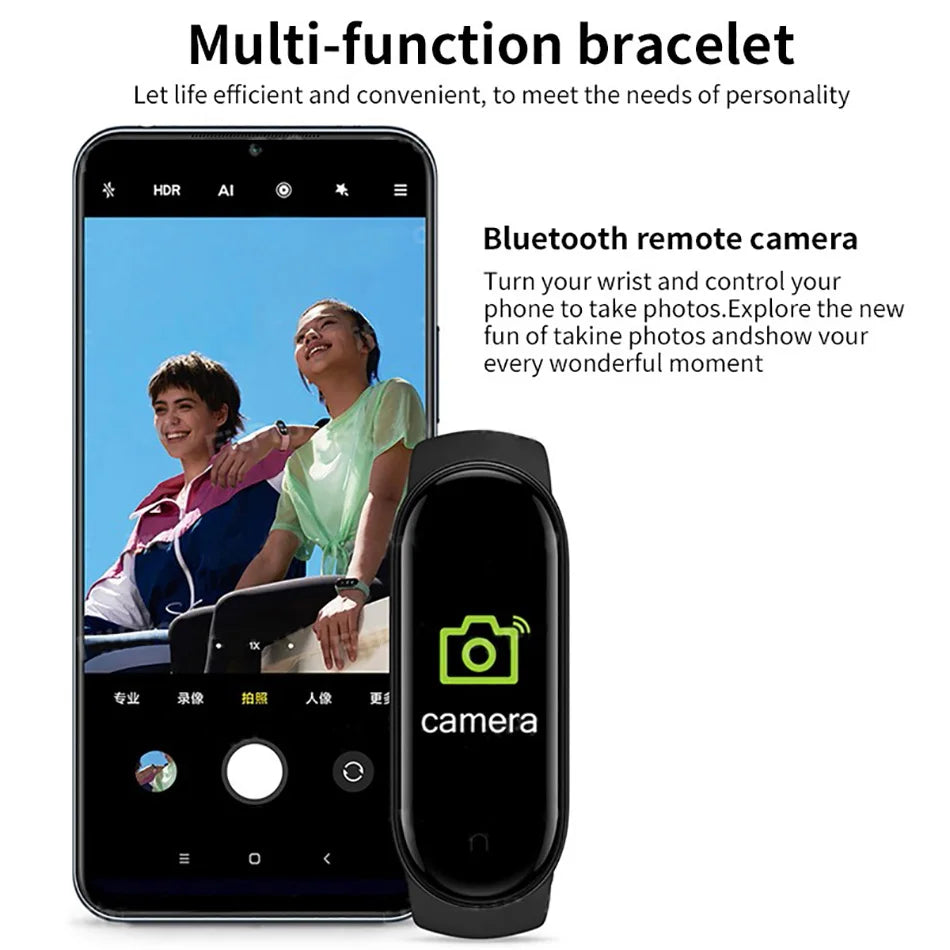 M6 Smart Watch – Waterproof Fitness Tracker with Heart & BP Monitor