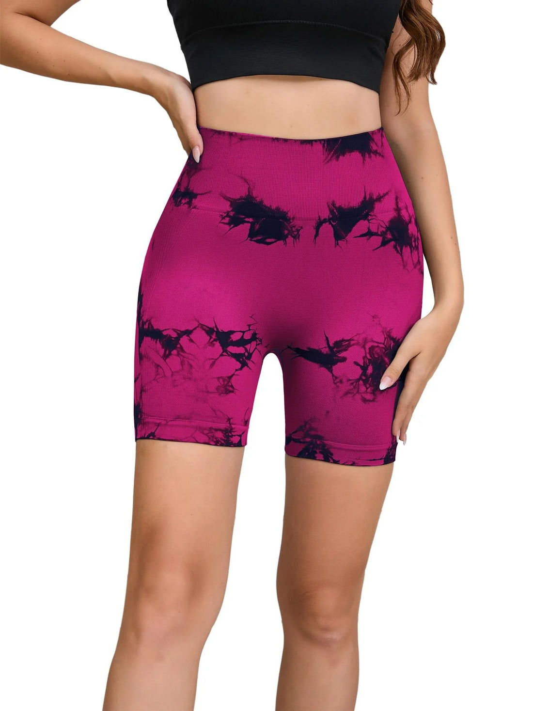 Tie-Dye High Waist Women’s Fitness & Yoga Shorts – Hip-Lifting
