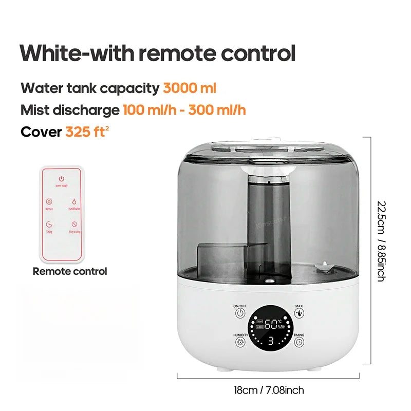 CK2 3L Silent Air Humidifier with Remote & Timer