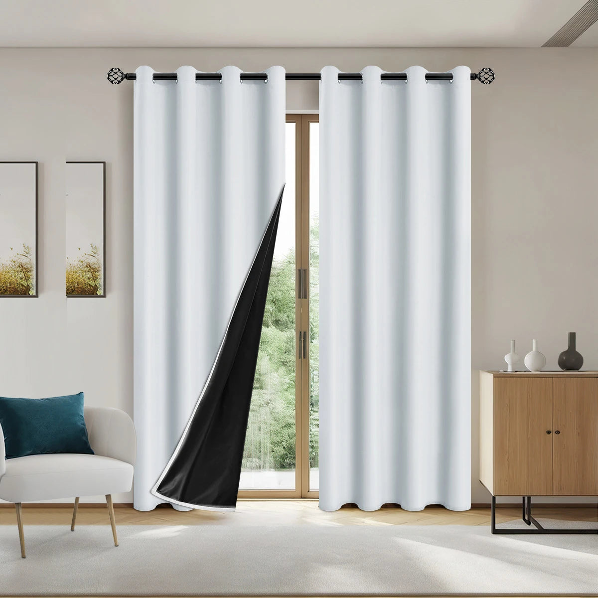 Solid Blackout Curtain with Grommets – Bedroom Privacy Drapes