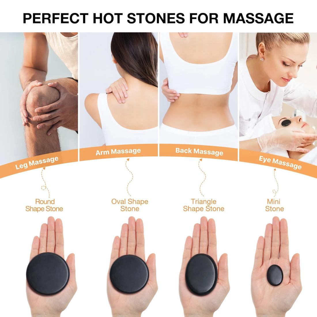 Hot Stone Massage Set – 10 Piece Professional Spa Massage Tools for Relaxation & Therapy