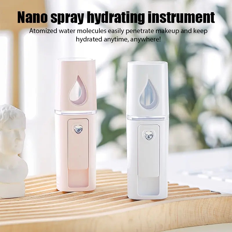 Mini Nano Mist Sprayer – USB Rechargeable Facial Humidifier & Steamer