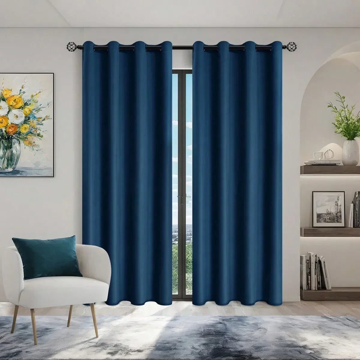 Solid Blackout Curtain with Grommets – Bedroom Privacy Drapes