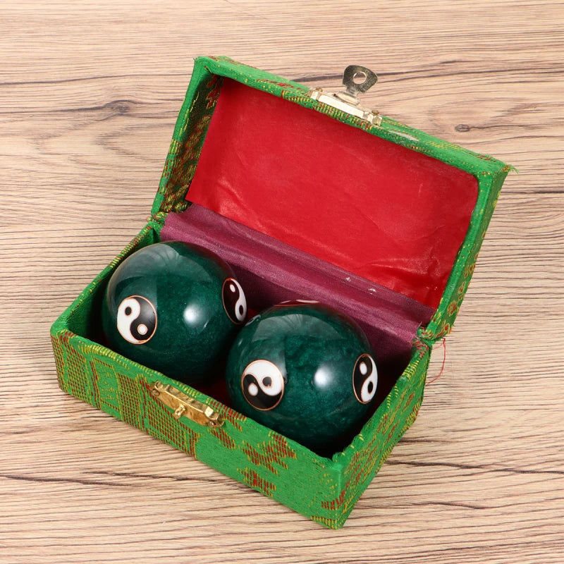 2Pcs Chinese Baoding Massage Balls – Spiky Acupressure Hand Therapy