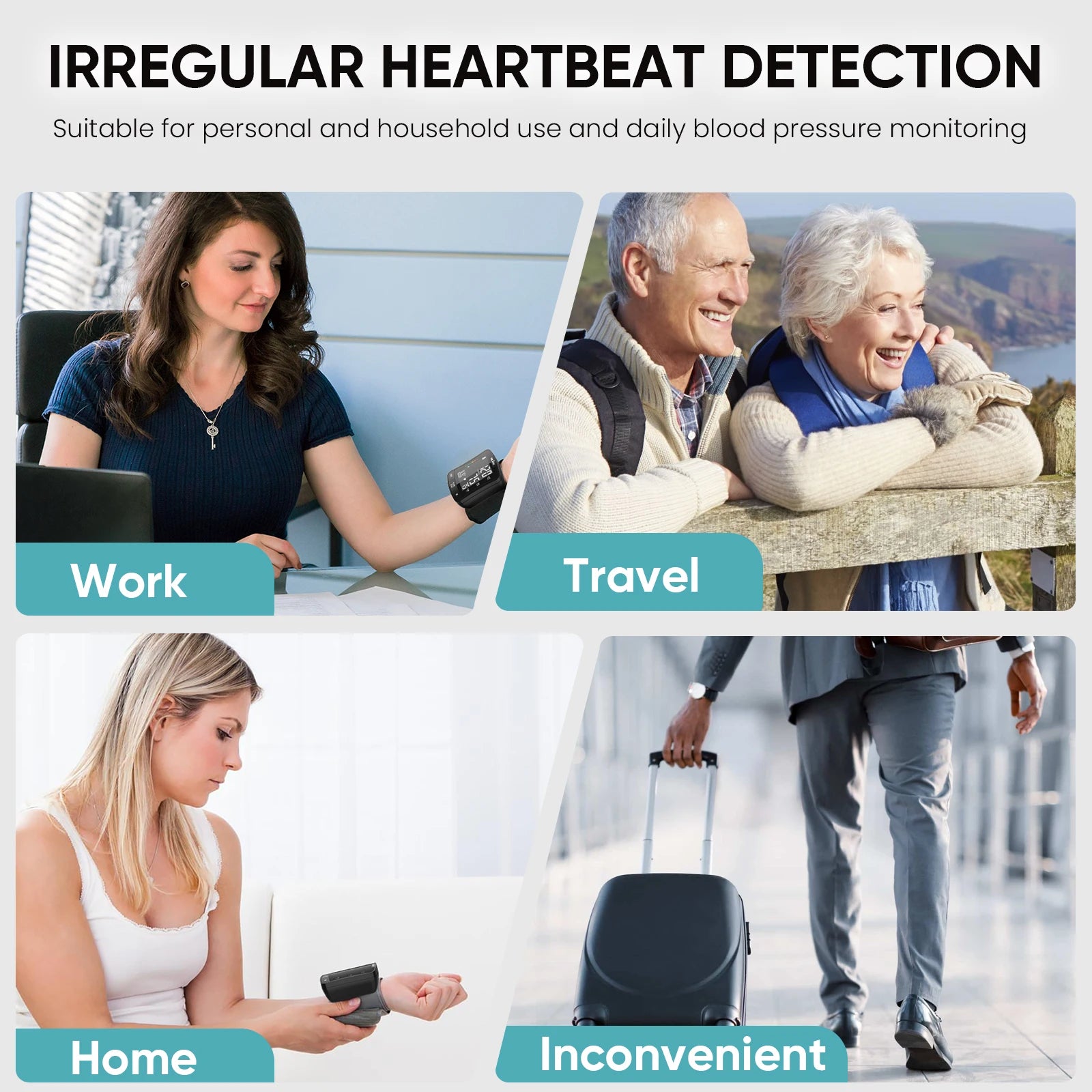 SEJOY Electronic Wrist Blood Pressure Monitor – Digital Sphygmomanometer with Heart Rate Detection