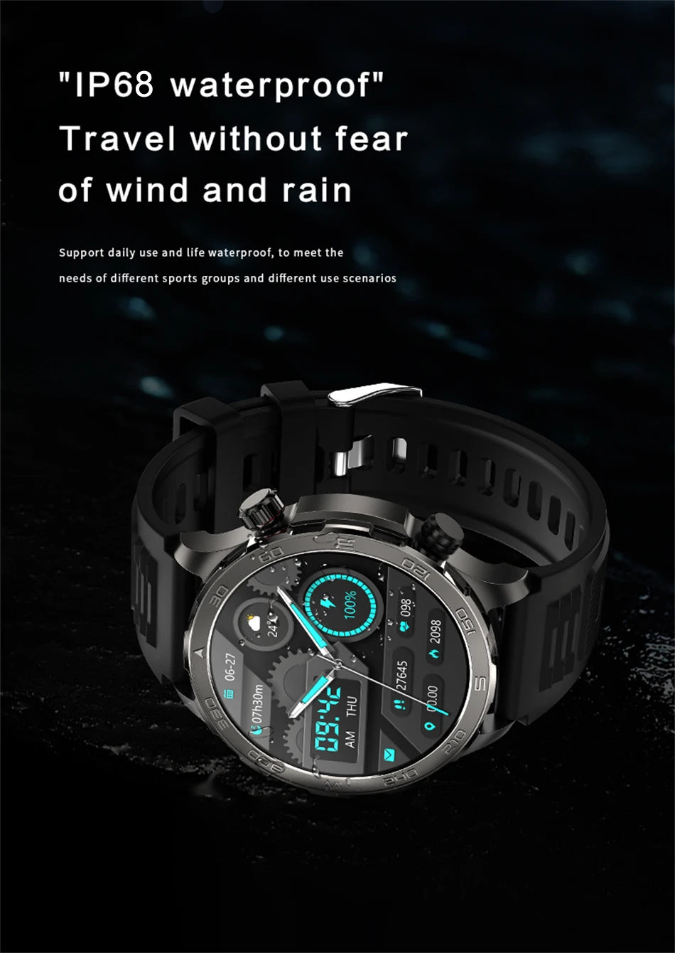 2025 Bluetooth Call Smart Watch Men AMOLED NFC GPS IP68