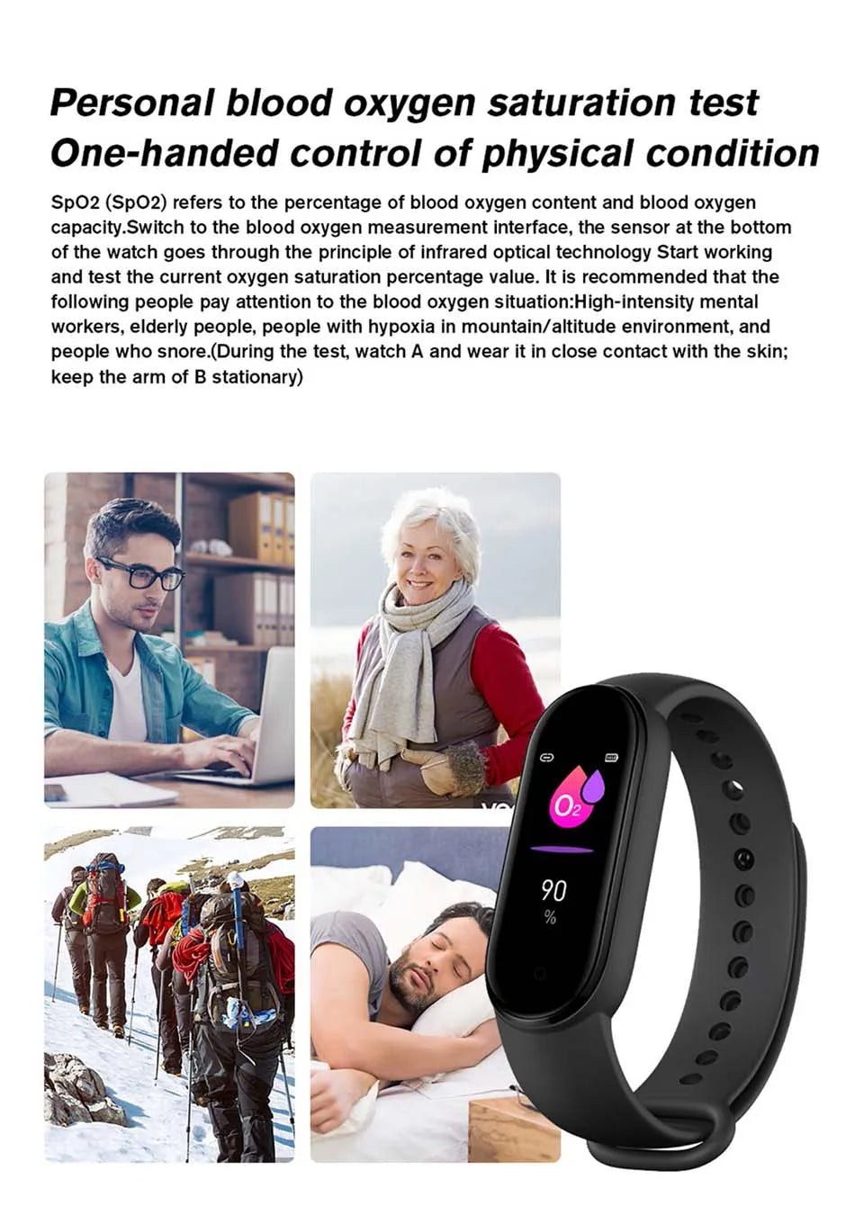 M6 Smart Watch – Waterproof Fitness Tracker with Heart & BP Monitor