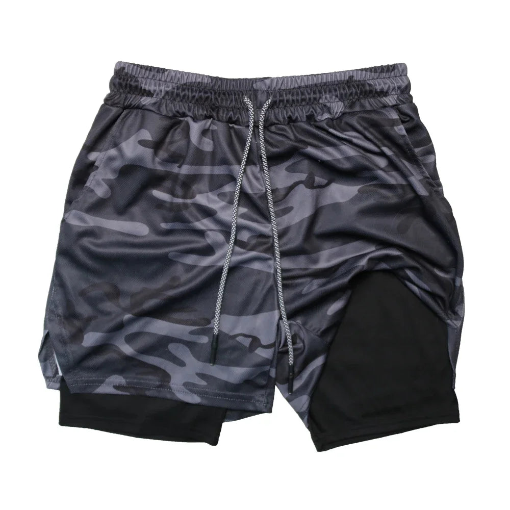 Men’s 2-in-1 Double Layer Gym Shorts – Quick-Dry Workout & Running Shorts