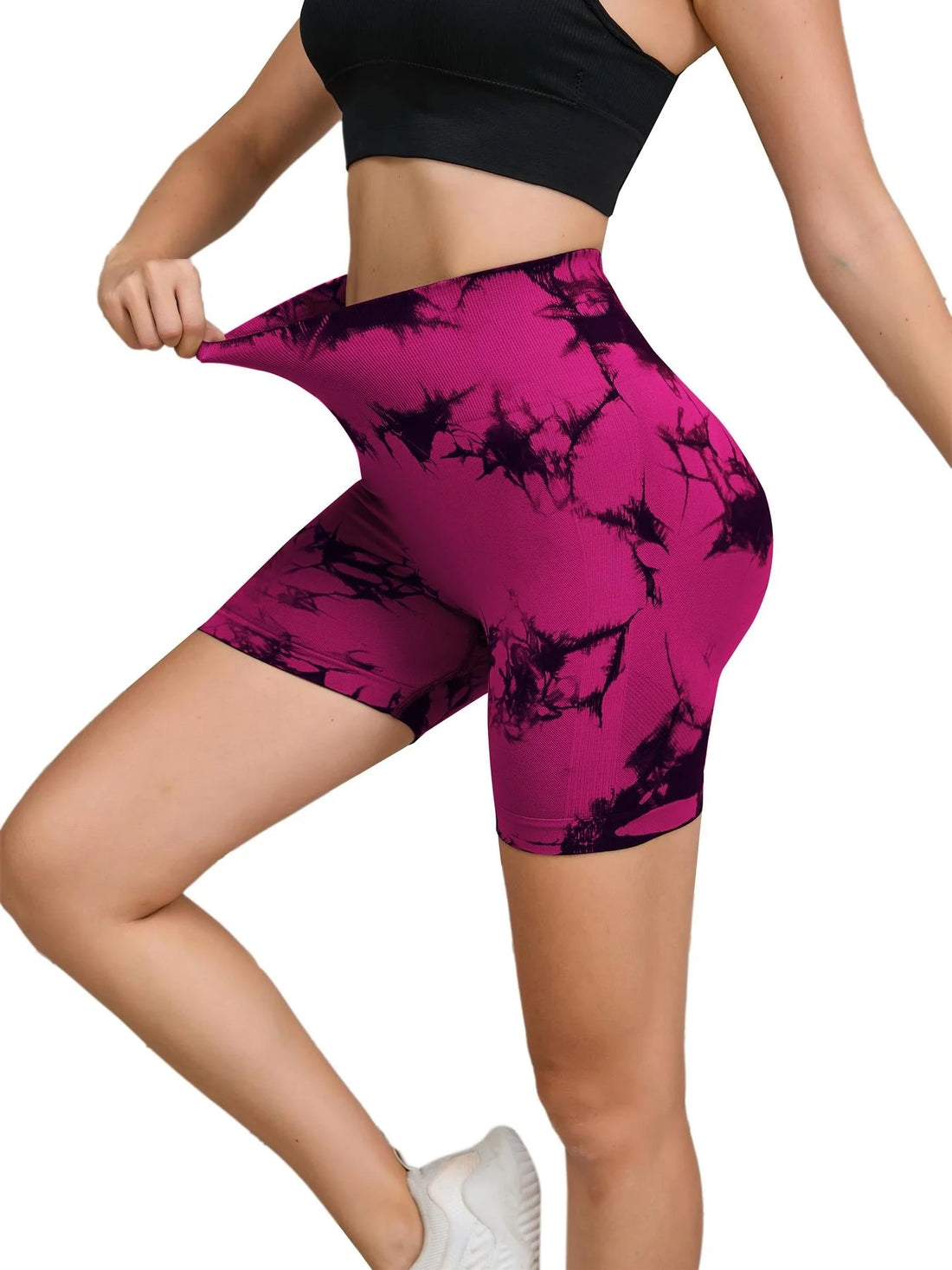 Tie-Dye High Waist Women’s Fitness & Yoga Shorts – Hip-Lifting