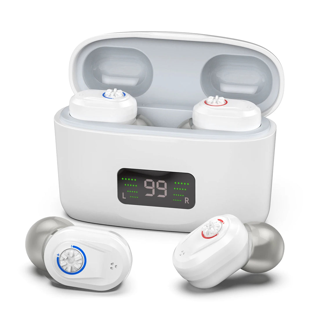 Wireless Mini Hearing Aid for Seniors – HD Digital Noise-Cancelling Ear Device with Charging Box