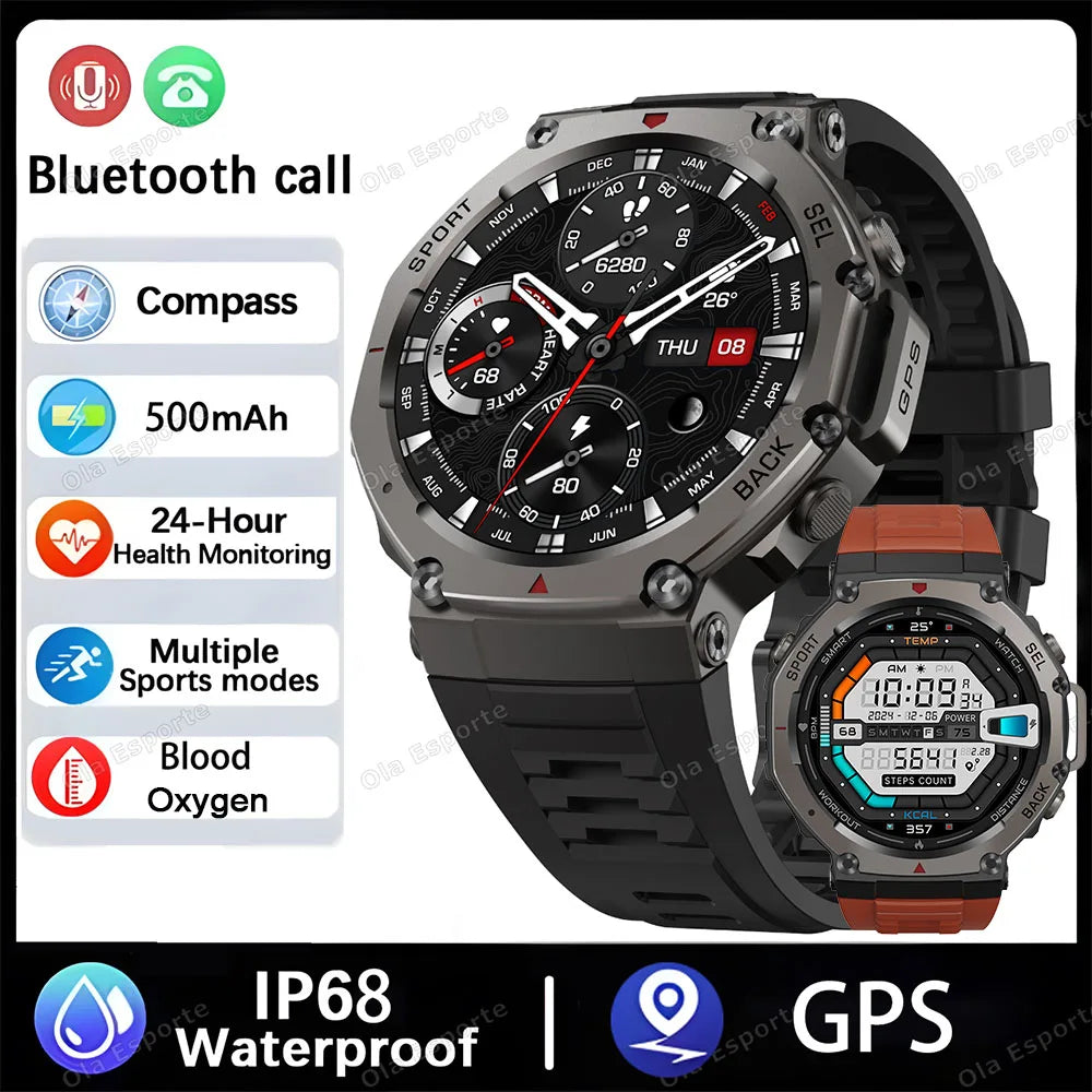 T-Rex 3 GPS Smartwatch – 10ATM Waterproof Military Sports Fitness Watch