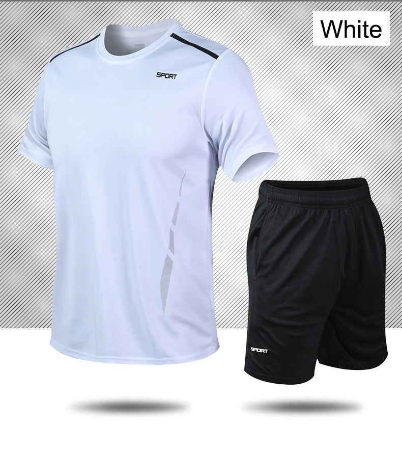 CHRLCK Men’s Quick-Dry Sports Set – Breathable T-Shirt & Shorts