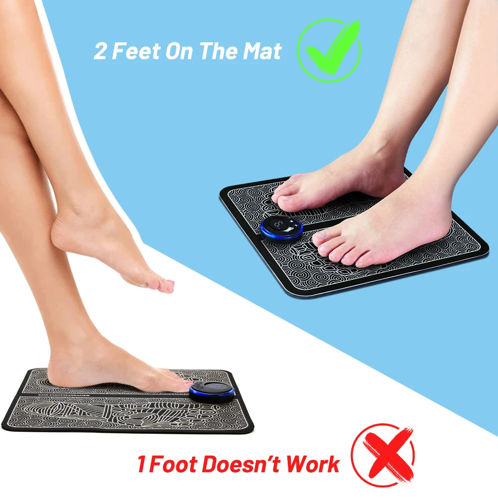 Electric EMS Foot Massager Pad – Foldable Muscle Stimulating Mat for Pain Relief & Relaxation