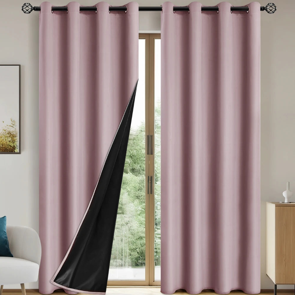 Solid Blackout Curtain with Grommets – Bedroom Privacy Drapes