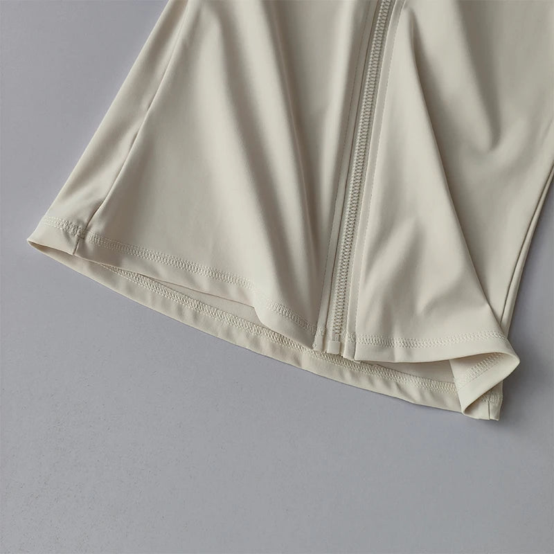 Women’s Yoga Suit – High-End Long Sleeve Sports Jacket with Standing Collar, Windproof Running & Training Top