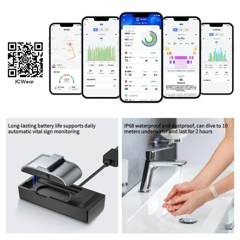 2208A Smart Bracelet – Heart Rate & Blood Pressure Monitor, Fitness Tracker Watch with Pedometer for Men & Women