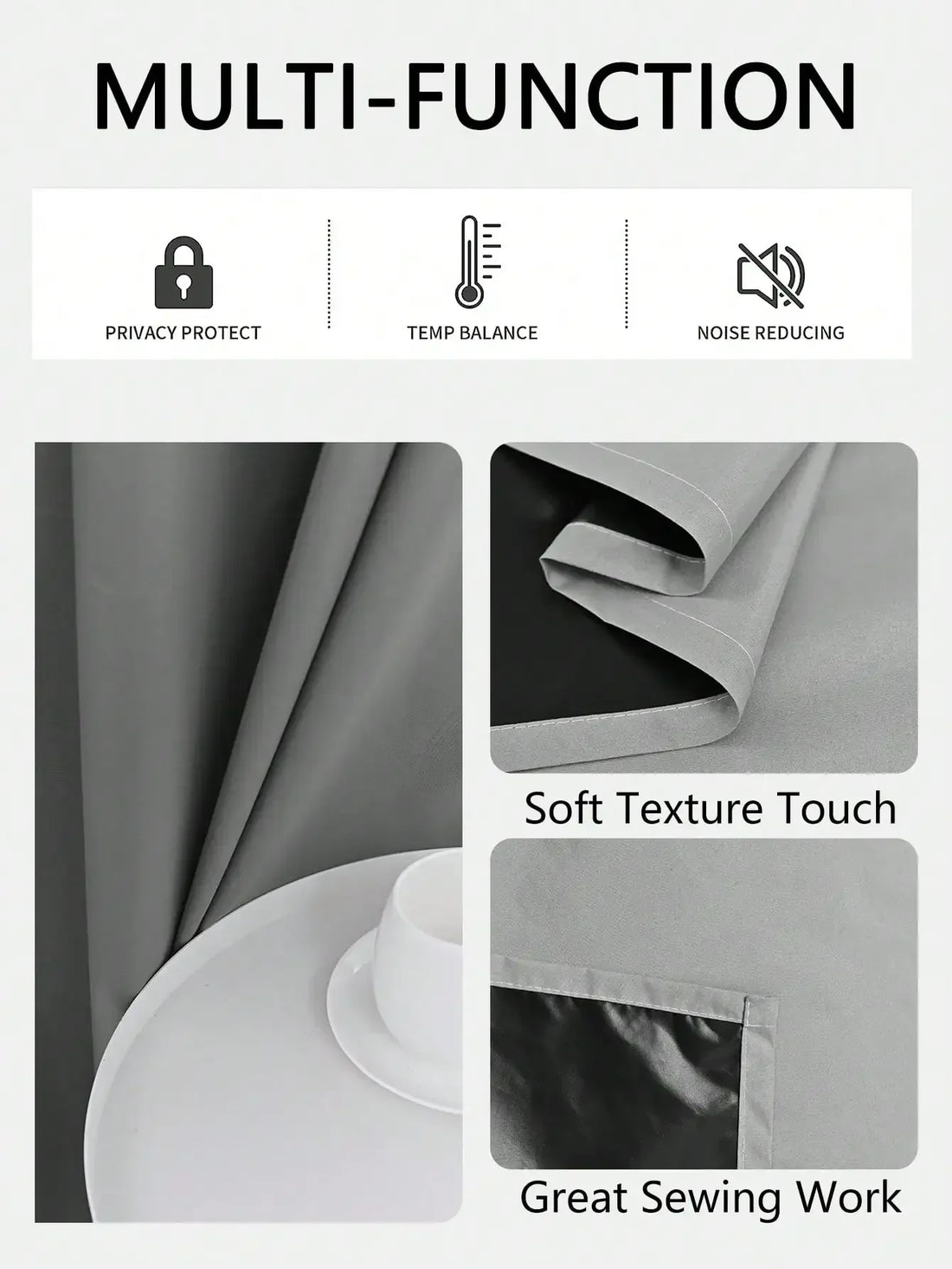 Solid Blackout Curtain with Grommets – Bedroom Privacy Drapes