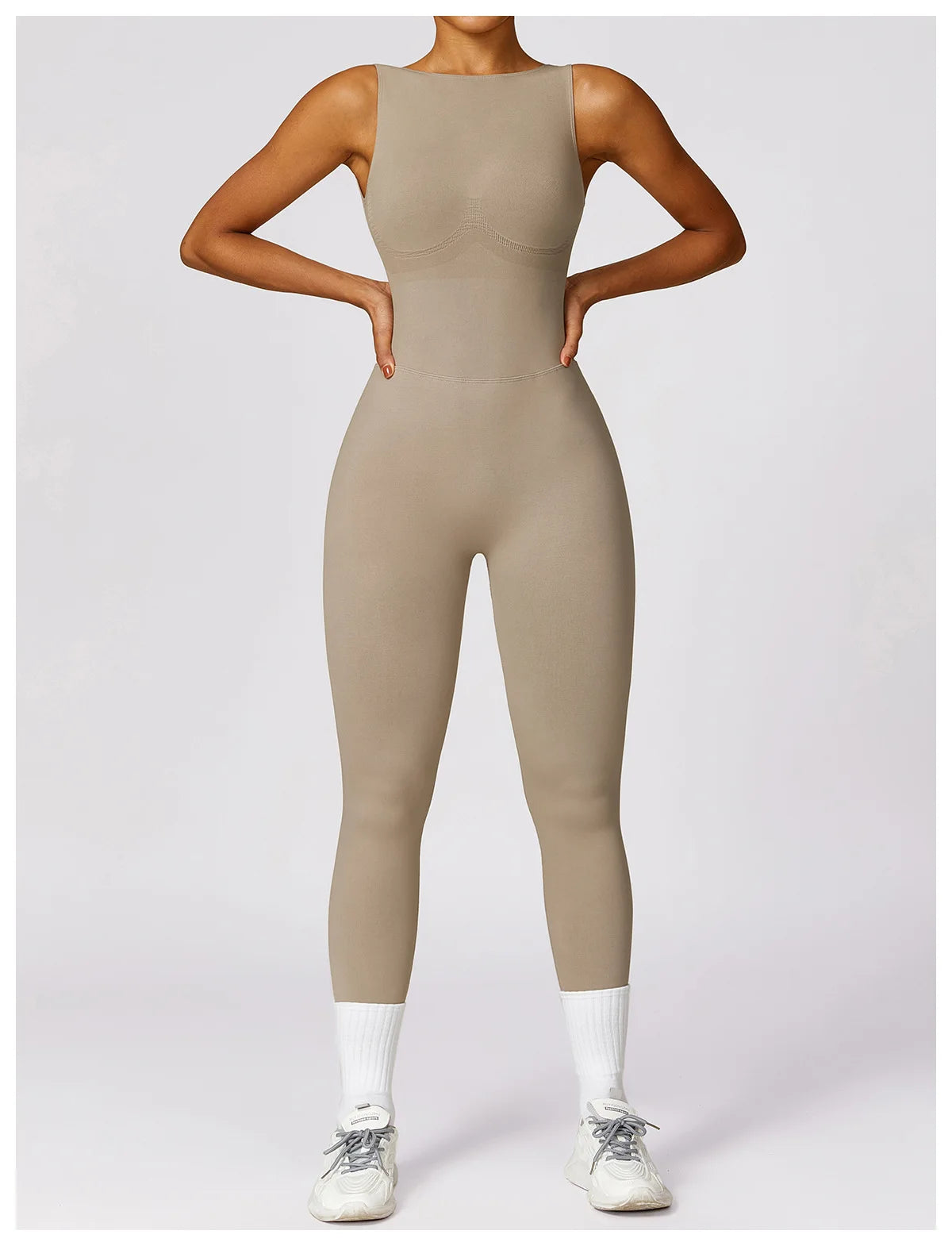 Women’s One-Piece Sporty Jumpsuit – Backless Yoga Suit with Leggings, Gym & Pilates Sportswear