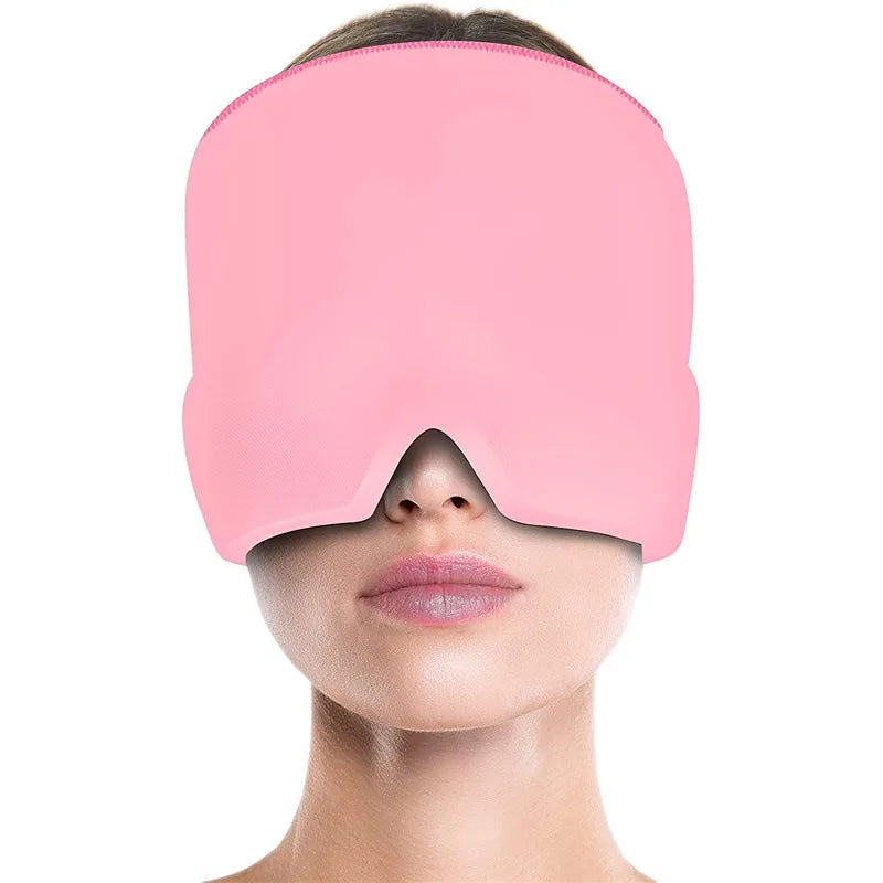 Gel Ice Headache Relief Hat – Cold Compress Therapy Cap & Eye Mask for Migraine, Stress & Pain Relief