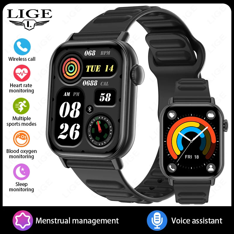 LIGE 2025 Smartwatch 1.83" HD Screen, BT Call, Health & Fitness Tracker