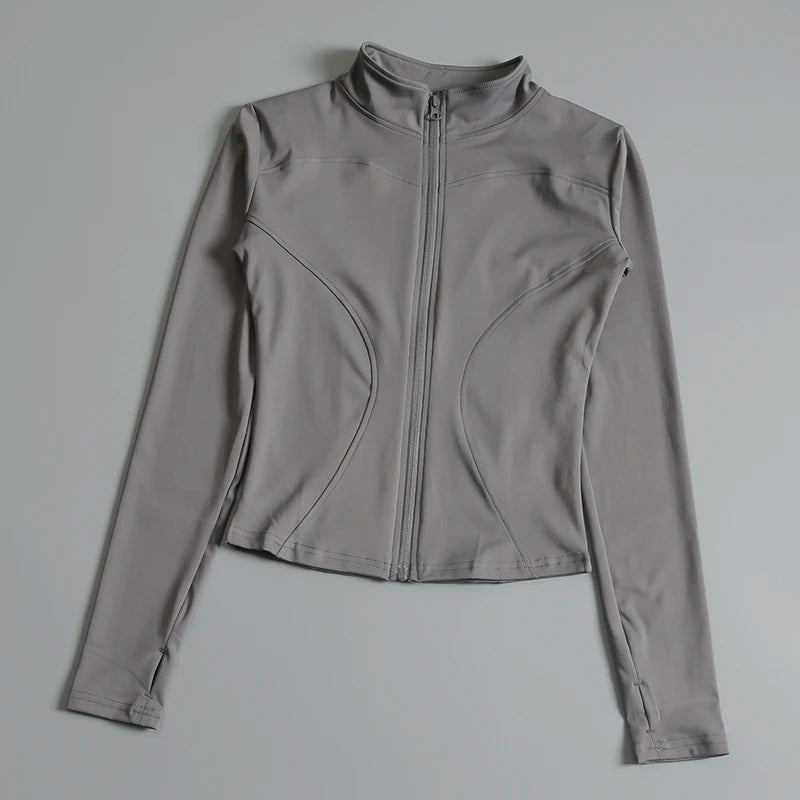 Women’s Cropped Gym & Yoga Zip-Up Sports Jacket