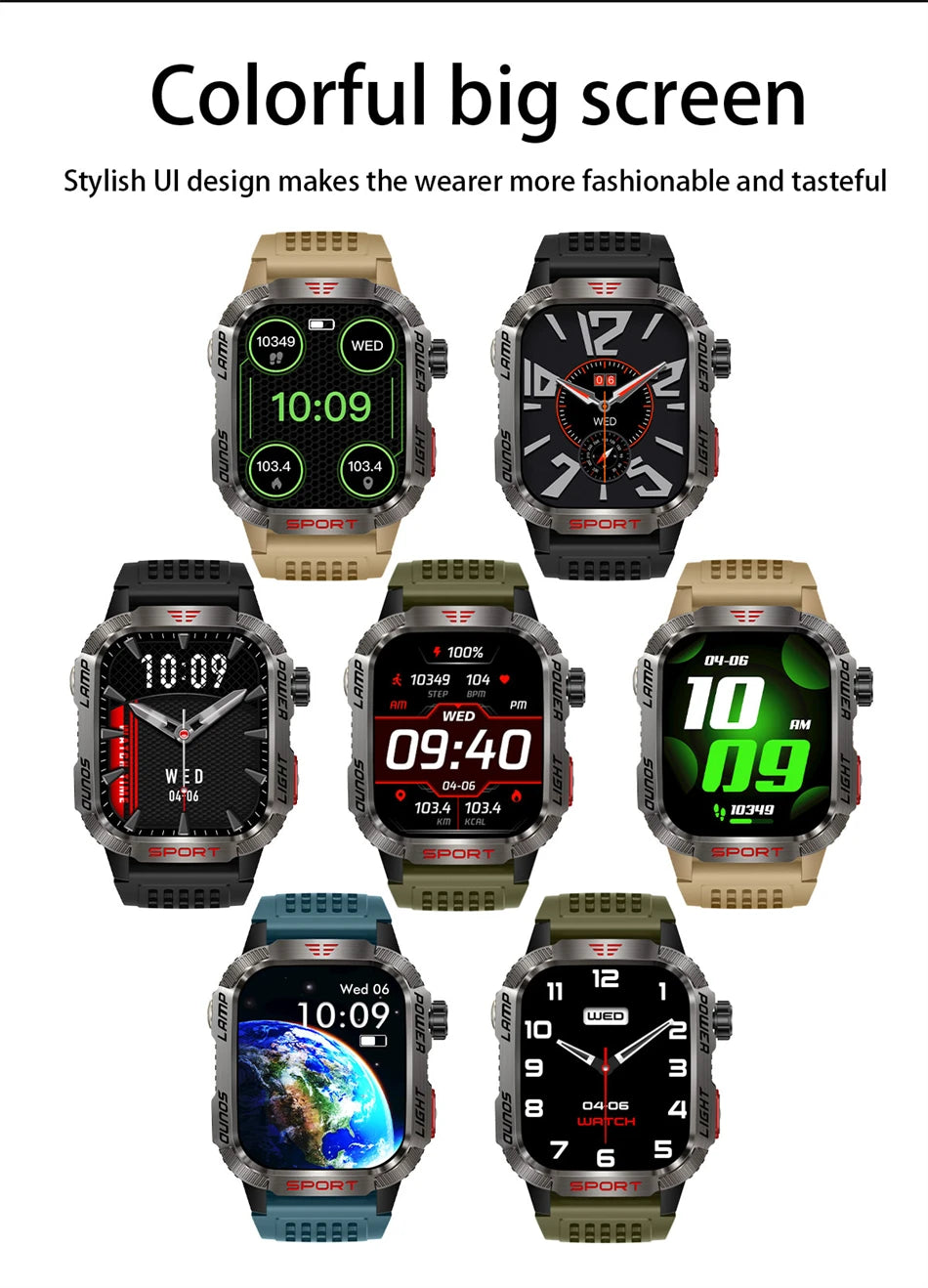Men’s Military GPS Smartwatch – Outdoor Sport Tracker with Compass & Flashlight