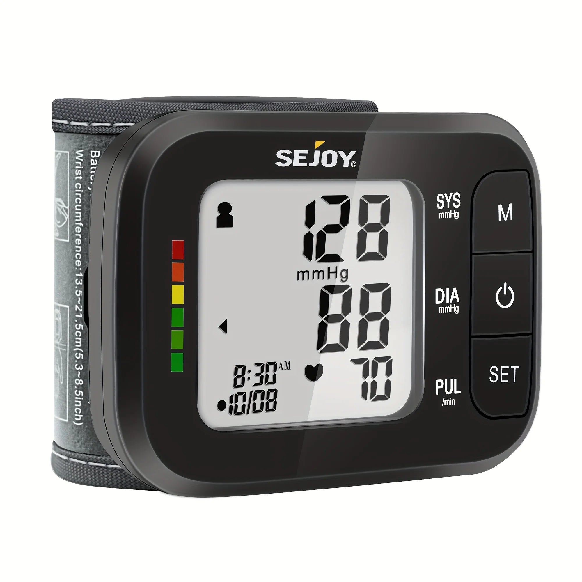 SEJOY Wrist Blood Pressure Monitor – Automatic Cuff with Heartbeat Detection