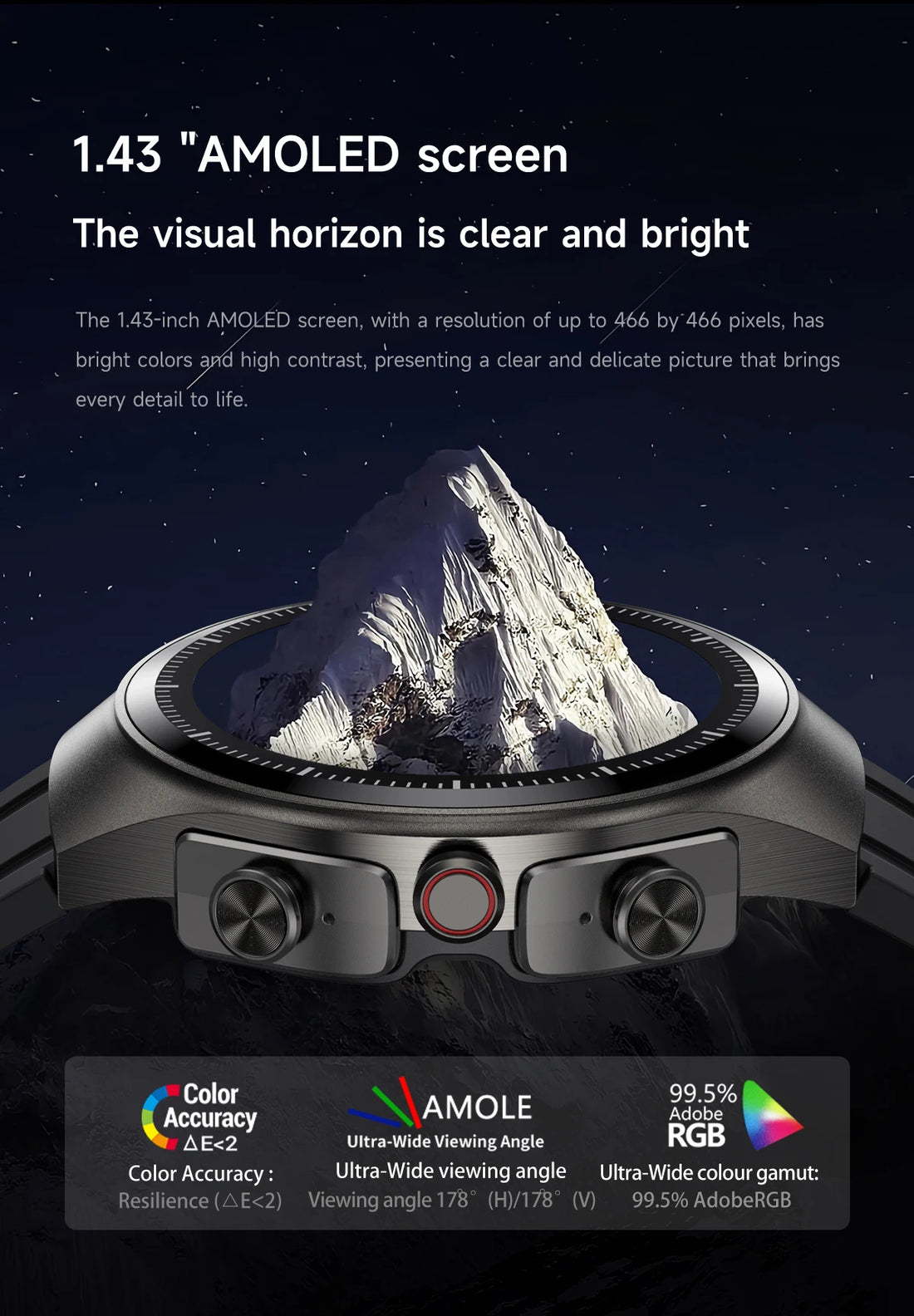 GEJIAN Smartwatch with Built-in Headphones & AMOLED Display