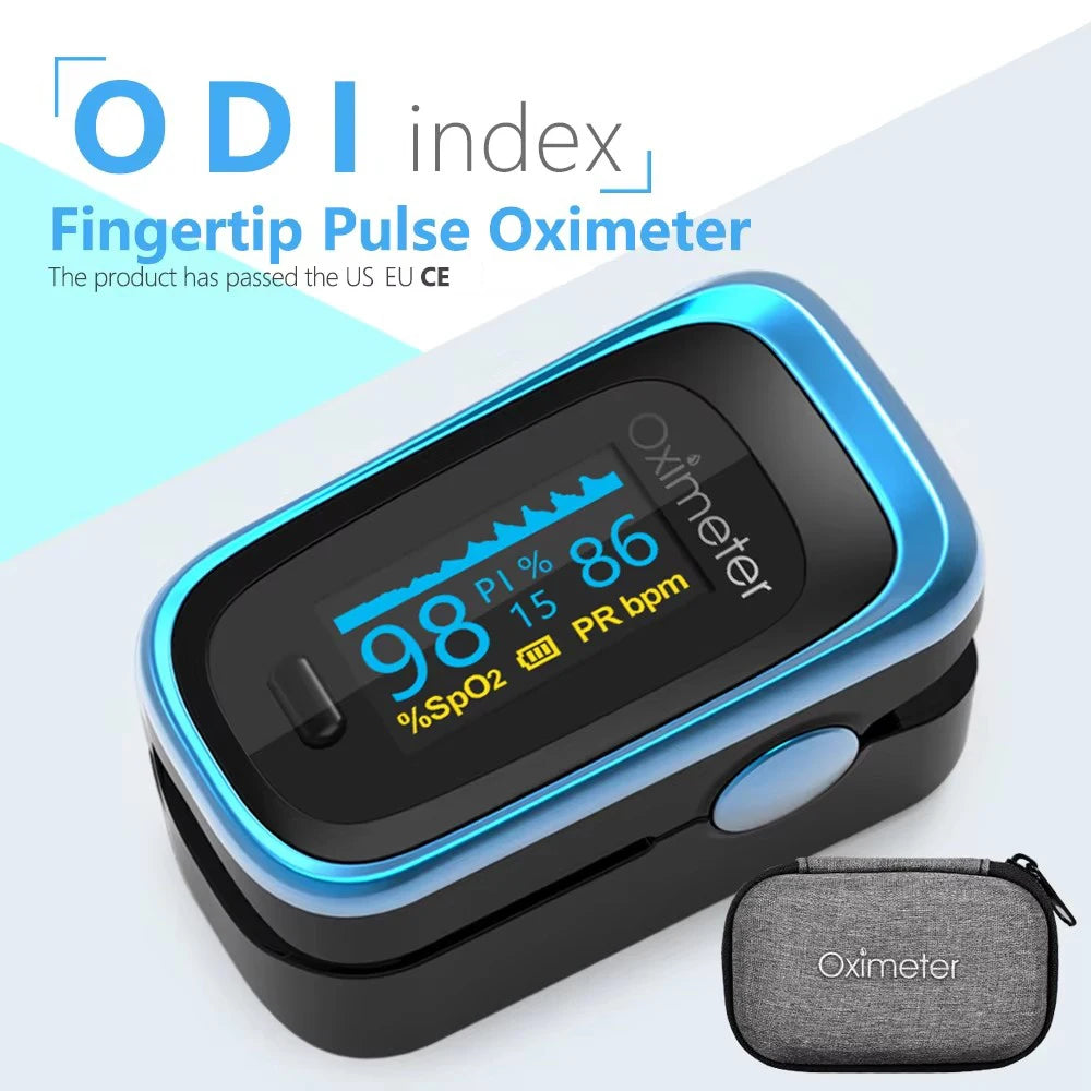 OLED Finger Pulse Oximeter – Portable SpO2 & PR Sleep Monitor with Case
