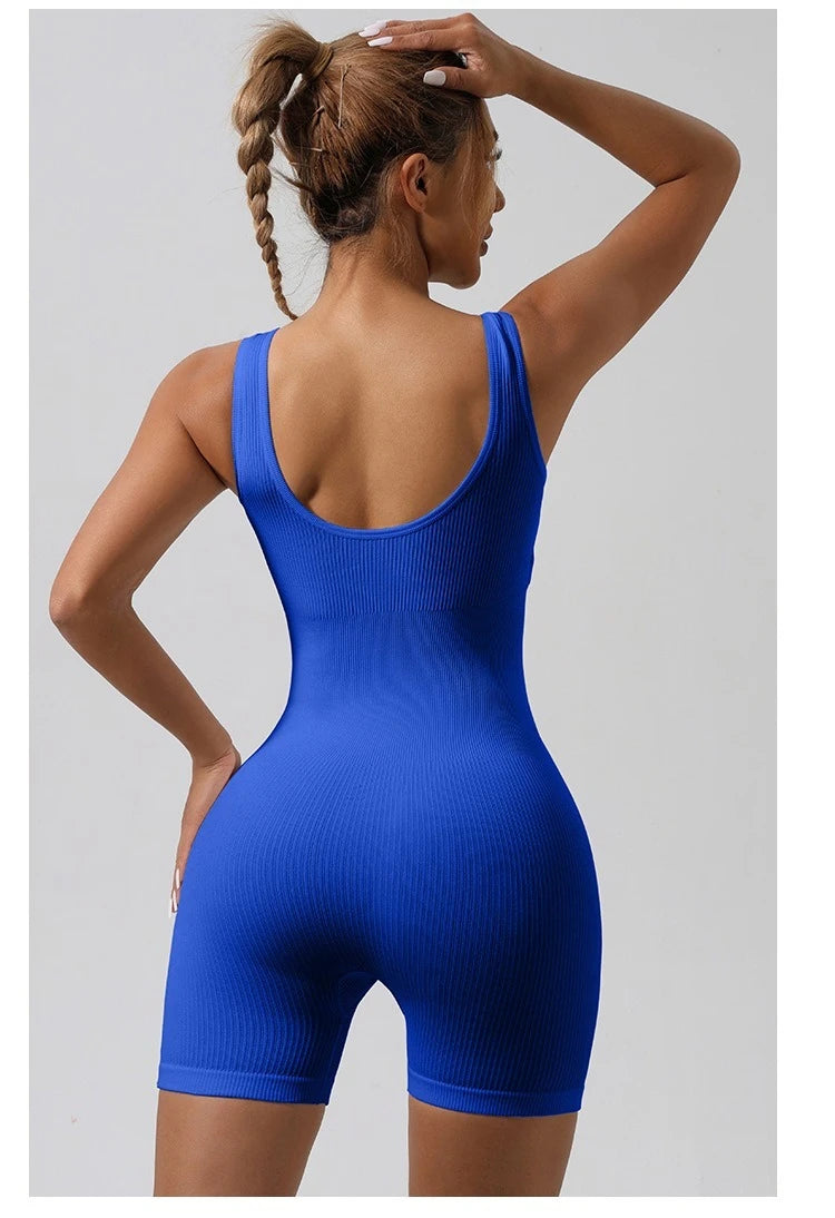 Seamless Tummy Control Bodysuit – Women’s Backless One-Piece Yoga Romper