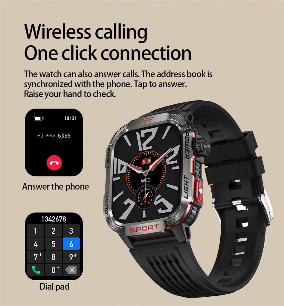 Men’s Military GPS Smartwatch – Outdoor Sport Tracker with Compass & Flashlight