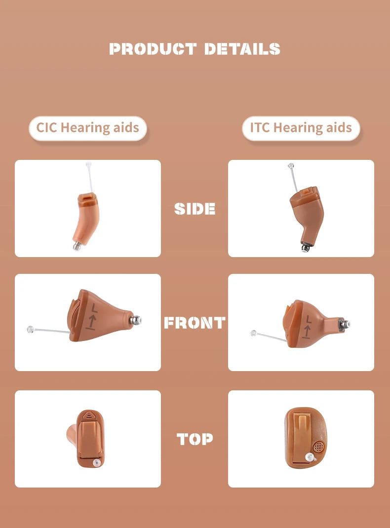 Rexton InoX 5A Invisible ITC CIC Digital Hearing Aid with App Control, 8 Channels