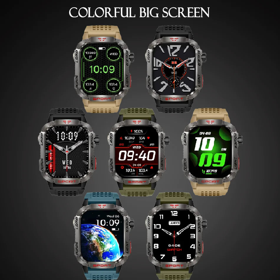 Men’s Military GPS Smartwatch – Outdoor Sport Tracker with Compass & Flashlight