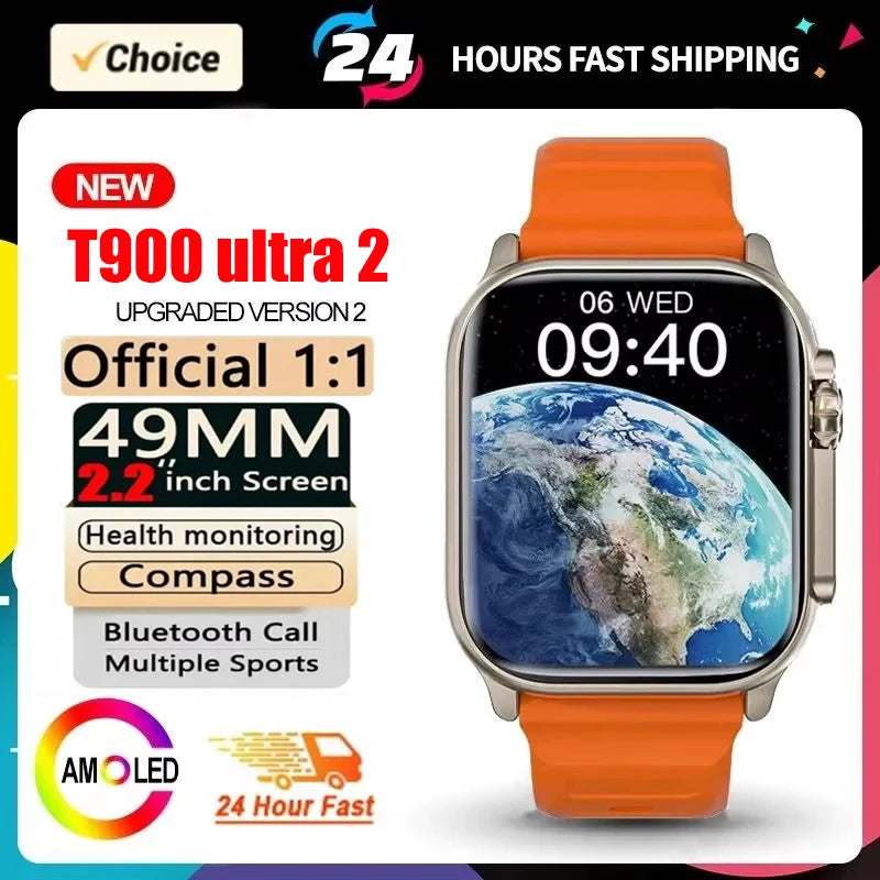 T900 Ultra 2 Smartwatch Men 49mm AMOLED NFC Waterproof