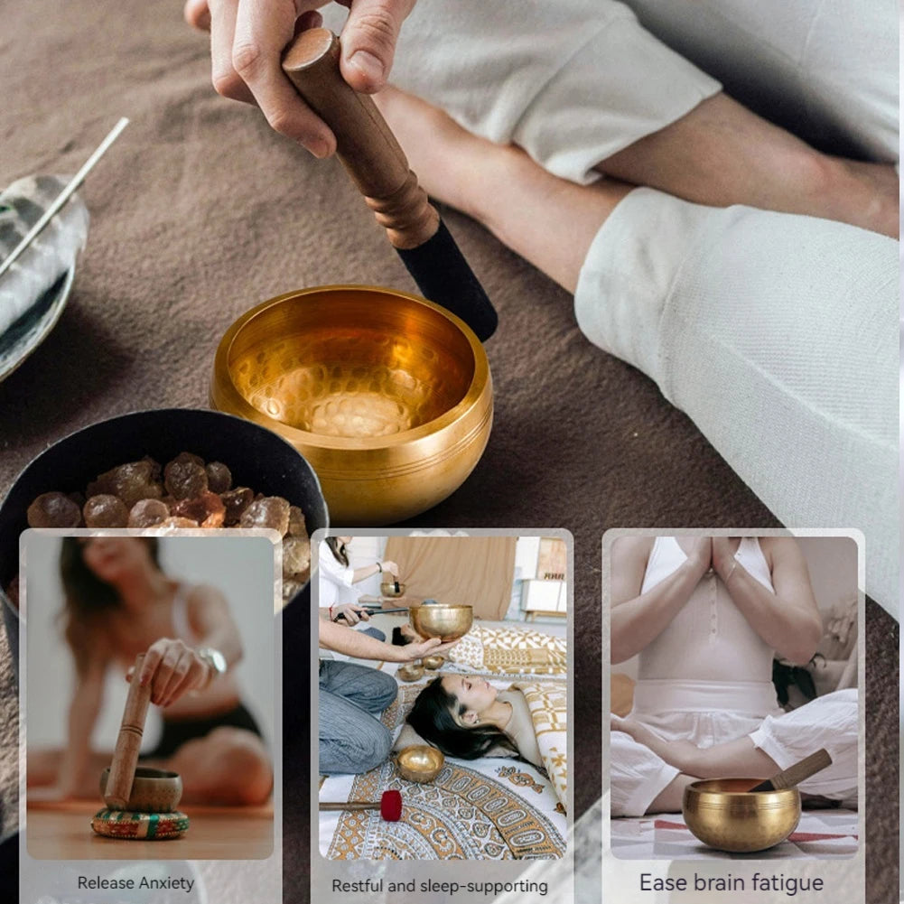 Tibetan Singing Bowl Set for Meditation, Yoga & Sound Healing Therapy