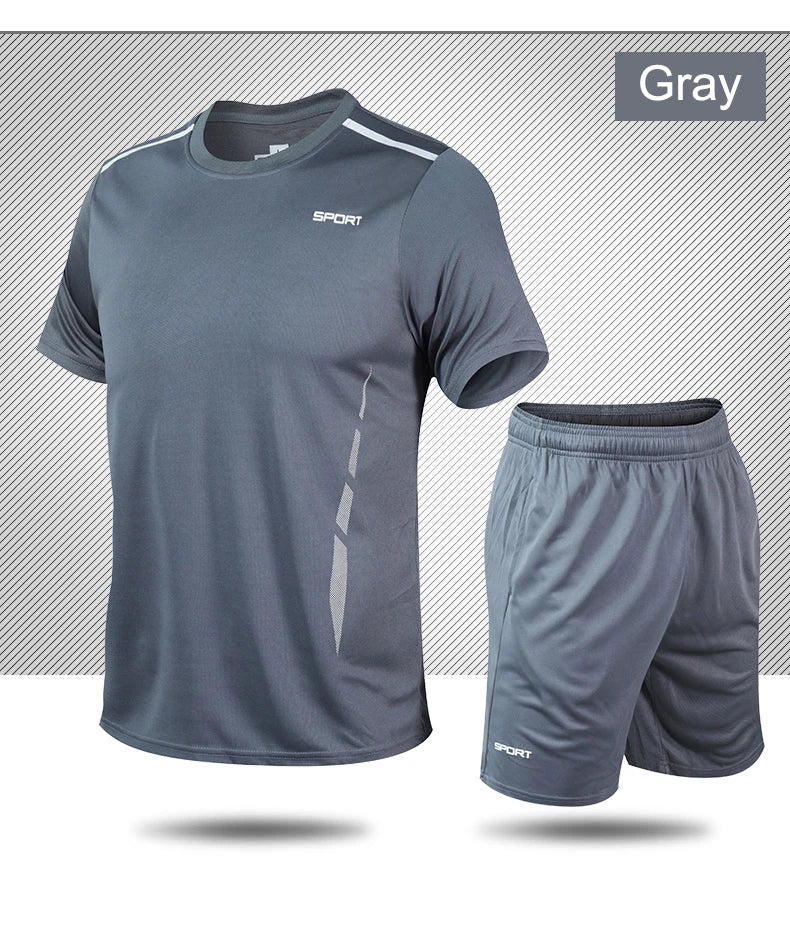 CHRLCK Men’s Quick-Dry Sports Set – Breathable T-Shirt & Shorts