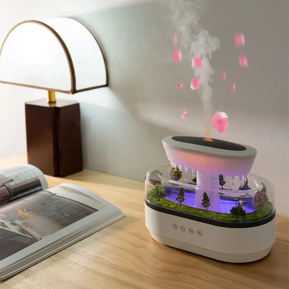 Rain Cloud Humidifier with Essential Oil Diffuser and 7-Color Night Light