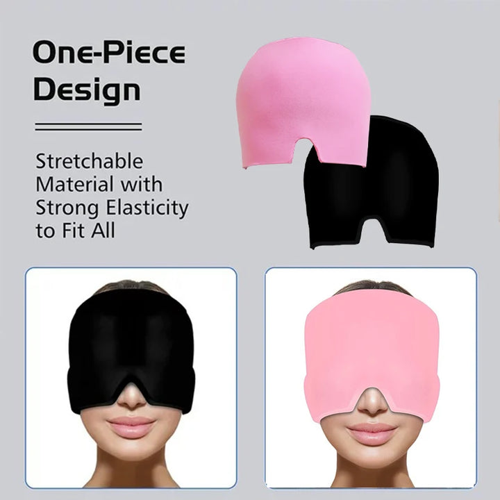 Gel Ice Headache Relief Hat – Cold Compress Therapy Cap & Eye Mask for Migraine, Stress & Pain Relief