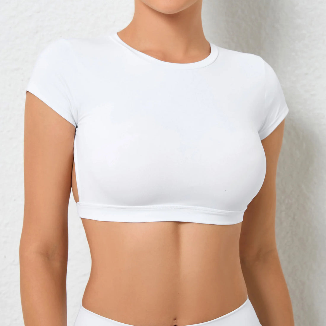 Hearuisavy Women’s Backless Workout Crop Top – Breathable Sports Shirt