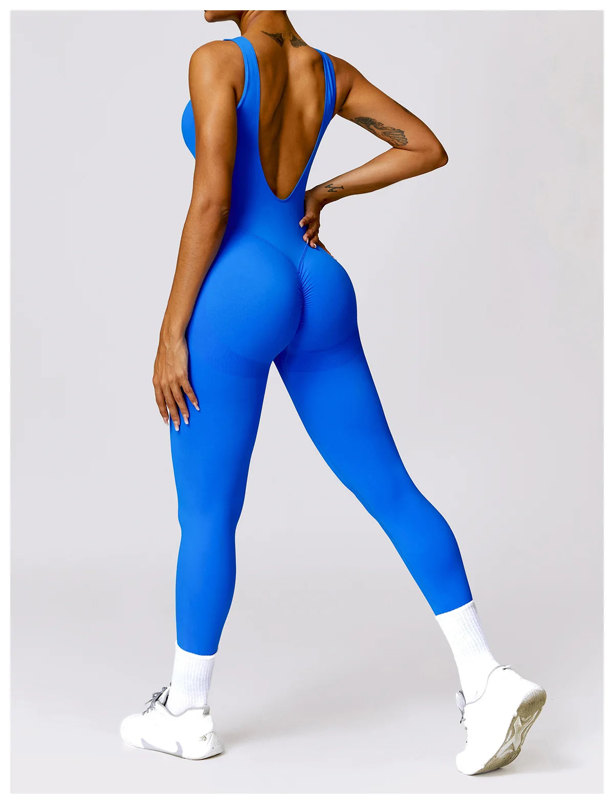 Women’s One-Piece Sporty Jumpsuit – Backless Yoga Suit with Leggings, Gym & Pilates Sportswear