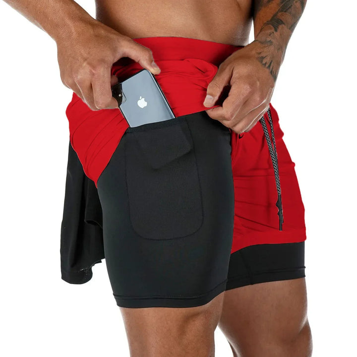 Men’s 2-in-1 Double Layer Gym Shorts – Quick-Dry Workout & Running Shorts