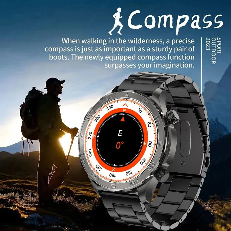 2025 Bluetooth Call Smart Watch Men AMOLED NFC GPS IP68