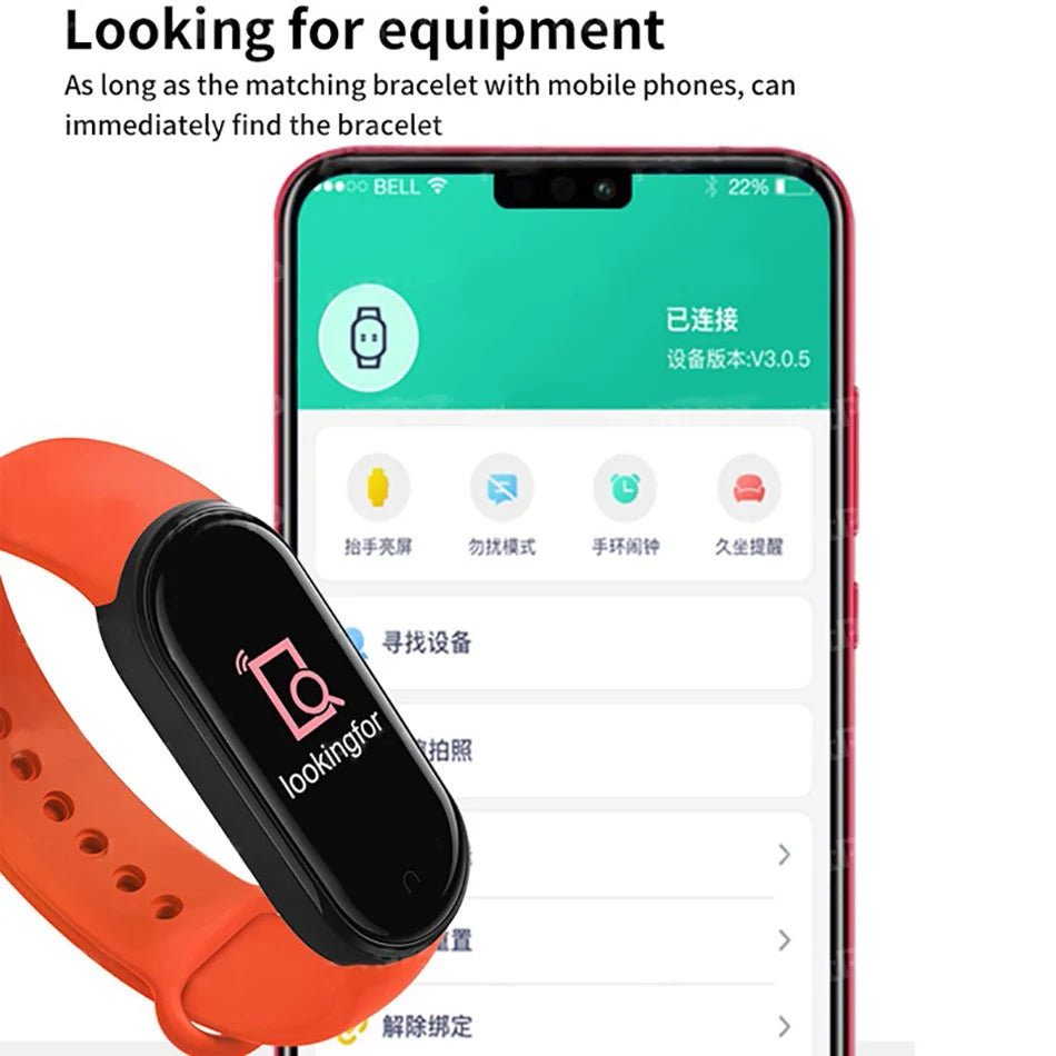 M6 Smart Watch – Waterproof Fitness Tracker with Heart & BP Monitor