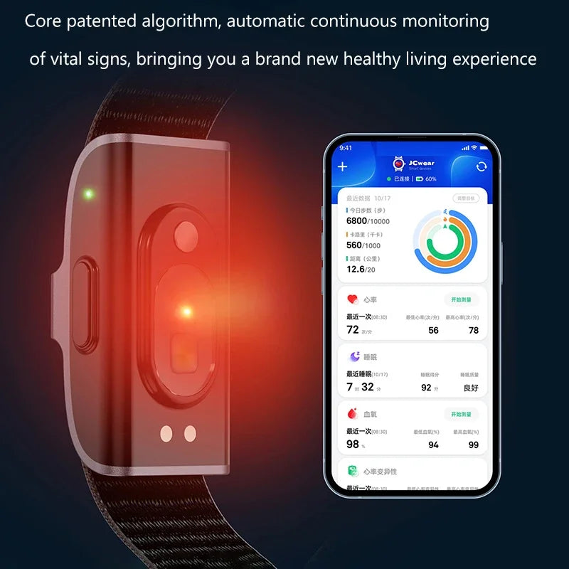 2208A Smart Bracelet – Heart Rate & Blood Pressure Monitor, Fitness Tracker Watch with Pedometer for Men & Women
